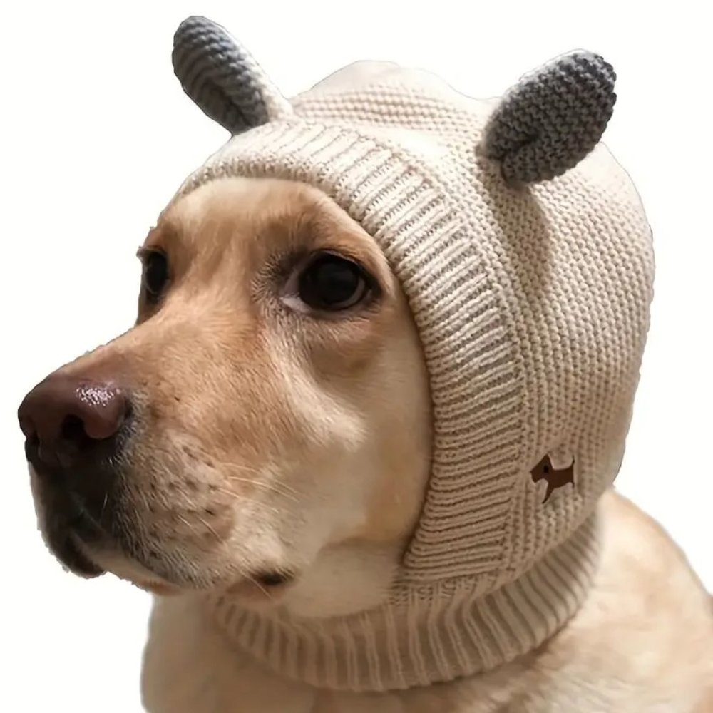 {NEW} Adorable Rabbit Ears Knitted Dog Hat Pink O/S